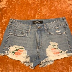 Express Jean Shorts Shortie Relaxed Low Rise 4